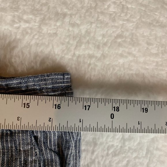 Talbots Pants Women's 8 White Blue‎ Striped Wide Leg Drawstring 100% Linen 7808 - Picture 2 of 8